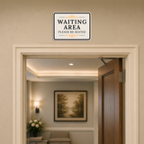 Classic Framed Plus Waiting Area — Please Be Seated — Wall or Door Sign | Funeral and Memorial Services - Room & Area - Sign