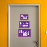 Classic Framed Plus Music Shop Wall or Door Sign | Directional Public Signage