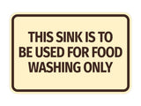 Signs ByLITA Classic Framed This Sink is to be Used for Food Washing Only Wall or Door Sign