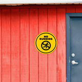 Circle Plus No Running Wall or Door Sign | Easy Installation | Office & Public Parks Warning Signage