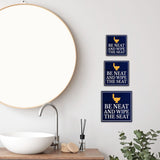 Square Plus Be Neat And Wipe The Seat Wall or Door Sign | Office & Workspace Bathroom Signage