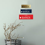 Signs ByLITA Basic Baños Left Arrow Directional Wall or Door Sign