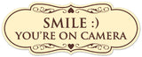 Signs ByLITA Designer Smile You're on Camera Sign - Easy Installation | Durable Wall or Door Sign
