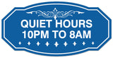 Signs ByLITA Victorian Quiet Hours 10pm to 8am Wall or Door Sign - Laser-Engraved Lettering | Durable ABS Plastic | Vibrant Colors | Powerful Foam Tape