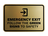 Signs ByLITA Classic Framed Emergency Exit Follow the Green Signs to Safety Wall or Door Sign