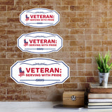 Victorian Plus Veteran: Serving with Pride Wall or Door Sign| Honor Veterans with Military Signs | US Pride | Businesses and Homes