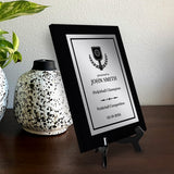 Pickleball Competition Customizable Black Frame Award Plaque | Easel Mount Option | Achievement and Recognition Personalizable Plaques