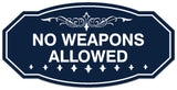 Signs ByLITA Victorian No Weapons Allowed Wall or Door Sign - Laser-Engraved Lettering | Durable ABS Plastic | Vibrant Colors | Powerful Foam Tape