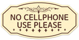 Signs ByLITA Victorian No Cellphone Use Please Wall or Door Sign - Easy Installation | Durable Wall or Door