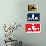 Classic Framed Silence! Legend Working Wall or Door Sign