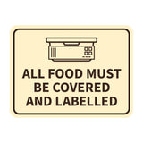Signs ByLITA Classic Framed All Food Must Be Covered and Labelled Wall or Door Sign
