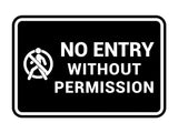 Signs ByLITA Classic Framed No Entry Without Permission Wall or Door Sign
