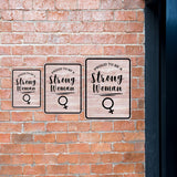 Portrait Round Plus Proud To Be A Strong Woman Wall or Door Sign | Motivational Home Decor