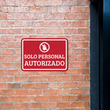 Classic Framed Plus Solo Personal Autorizado — Wall or Door Sign | Spanish construction & safety - Sign