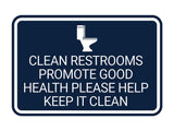 Signs ByLITA Classic Framed Clean Restrooms Promote Good Health Please Help Keep It Clean Wall or Door Sign