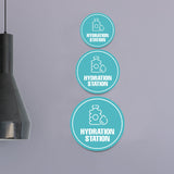 Circle Plus Hydration Station Wall or Door Sign | Easy Installation | Business & Studio Signage