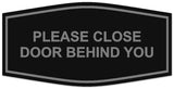 Signs ByLITA Fancy Please Close Door Behind You Sign - Laser-Engraved Lettering | Durable ABS Plastic | Vibrant Colors | Powerful Foam Tape