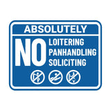 Signs ByLITA Classic Framed Absolutely No Loitering No Panhandling No Soliciting Wall or Door Sign