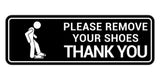 Standard Please Remove Your Shoes Thank You (Stick Man) Wall or Door Sign