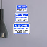 Classic Framed Plus Welcome Please Use Call Box /Por Favor Utilice el Call Box Door or Wall Sign | Business & Warehouse Signage
