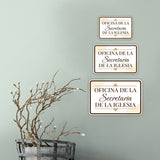 Classic Framed Plus Oficina de la Secretaria de la Iglesia — Church Secretary's Office Door or Wall Sign | Spanish - Church Room & Area Signs