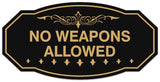 Signs ByLITA Victorian No Weapons Allowed Wall or Door Sign - Laser-Engraved Lettering | Durable ABS Plastic | Vibrant Colors | Powerful Foam Tape