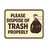 Signs ByLITA Classic Framed Please Dispose Of Trash Properly Wall or Door Sign