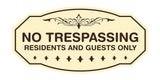 Victorian No Trespassing Residents and Guests Only Wall or Door Sign