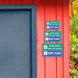 Classic Framed Plus Water Mains Shut Off Valve Keep Clear Wall or Door Sign | Health & Safety Warning Signage