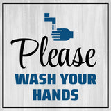 Square Plus Please Wash Your Hands Wall or Door Sign | Office & Workspace Bathroom Signage