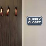 Notched Standard Supply Closet Wall or Door Sign | Facilities and Rooms Sign