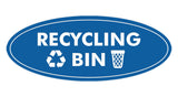 Signs ByLITA Oval Recycling bin Sign - Laser-Engraved Lettering | Durable ABS Plastic | Vibrant Colors | Powerful Foam Tape