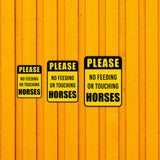 Portrait Round Plus Please No Feeding Or Touching Horses Wall or Door Sign | Farm/Barn Warning Signage