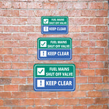 Classic Framed Plus Fuel Mains Shut Off Valve Keep Clear Wall or Door Sign | Health & Safety Warning Signage