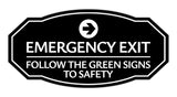 Signs ByLITA Victorian Emergency Exit Follow the Green Signs to Safety Durable Plastic Sign | Easy Installation | Elegant Design Wall or Door Sign