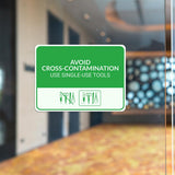 Classic Framed Plus Avoid Cross-Contamination – Use Single-Use Tools Door or Wall Sign | Hygiene and Safety Signage