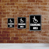 Portrait Round Plus Changing Area Wall or Door Sign | Handicapped Public Signage
