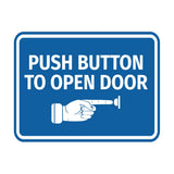 Classic Framed Push Button to Open Door Wall or Door Sign