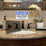Classic Framed Plus Please Do Not Throw Any Rubbish Or Waste In The Toilet Door or Wall Sign | Public Bathroom Warning Signage