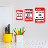 Portrait Round Plus No más de ____ artículos en el vestidor, por favor Wall or Door Sign | Spanish Dressing Room Retailer Signage