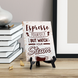 Coffee Lover's Table Sign with Acrylic Stand (6x8“) | Coffee Lovers | Office & Home Table Signs