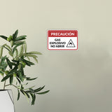 Classic Framed Plus Precaución Gas Explosivo - No Abrir Door or Wall Sign | Business Warning Signage