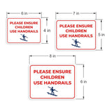 Classic Framed Plus Please Ensure Children Use Handrails Door or Wall Sign | Child Safety Business Signs