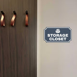 Notched Standard Storage Closet Wall or Door Sign | Facilities and Rooms Sign