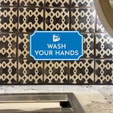 Notched Standard Wash Your Hands Wall or Door Sign