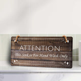 Restroom & Hygiene 5x10 Hanging Wall or Door Signs (Dark Wood)