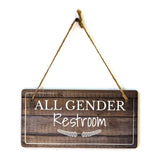 Restroom & Hygiene 5x10 Hanging Wall or Door Signs (Dark Wood)