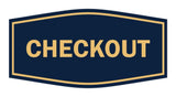 Signs ByLITA Fancy Checkout Sign | Durable Plastic | Vibrant Colors | Powerful Foam Tape