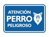 Signs ByLITA Classic Framed Atención Perro Peligroso Graphic Spanish Security Wall or Door Sign