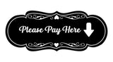 Signs ByLITA Designer Please Pay Here Wall or Door Sign
